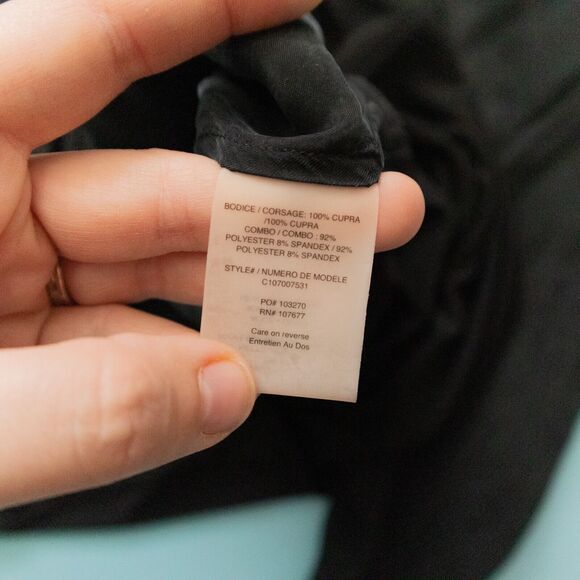 Alice + Olivia Black Gray Silk 3/4 Sleeve Blouson Dress Size M/L - Picture 4 of 7